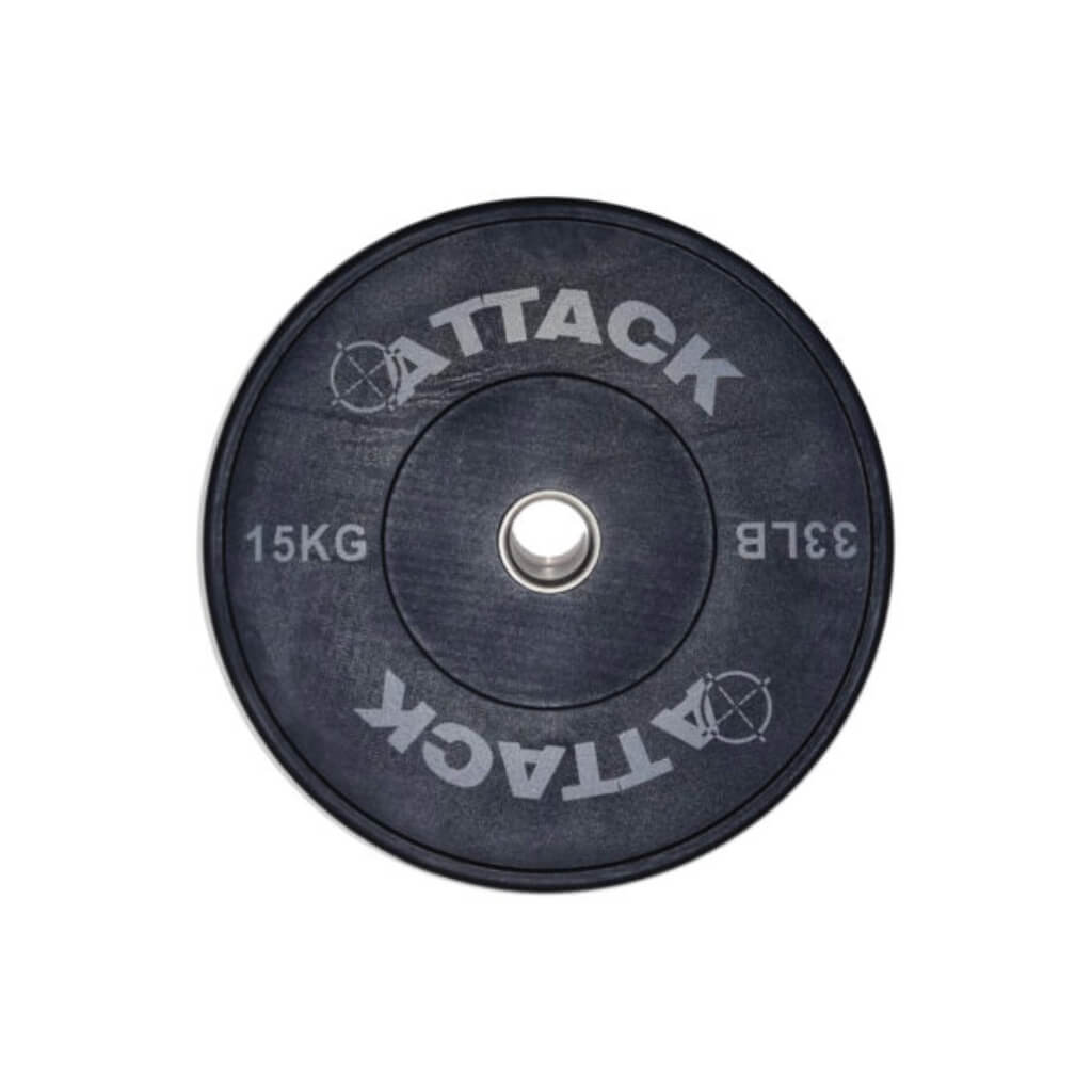 Attack Olympic Solid Rubber Bumper Plates  Black 15kg