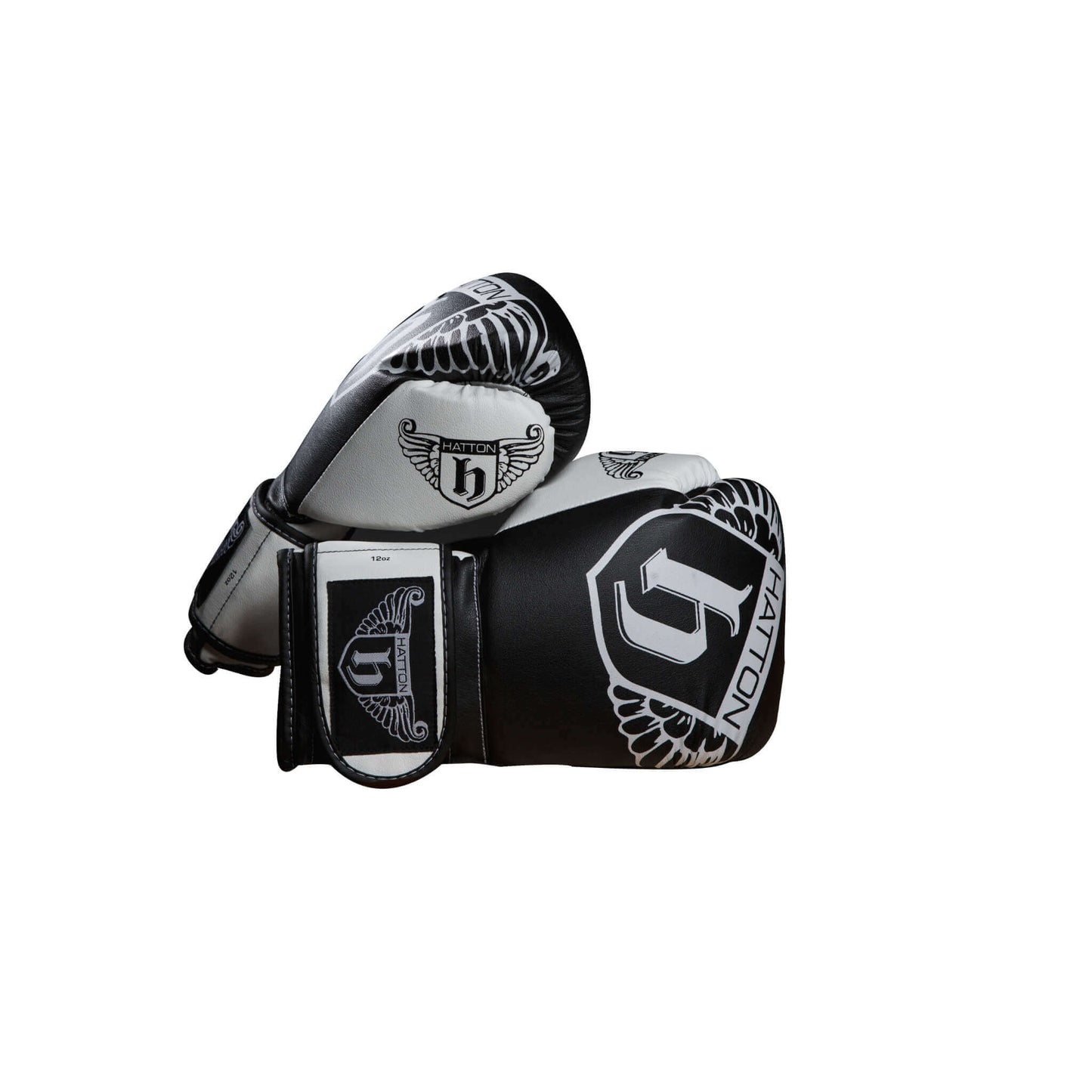 Hatton PU Boxing Gloves 14oz Black and White