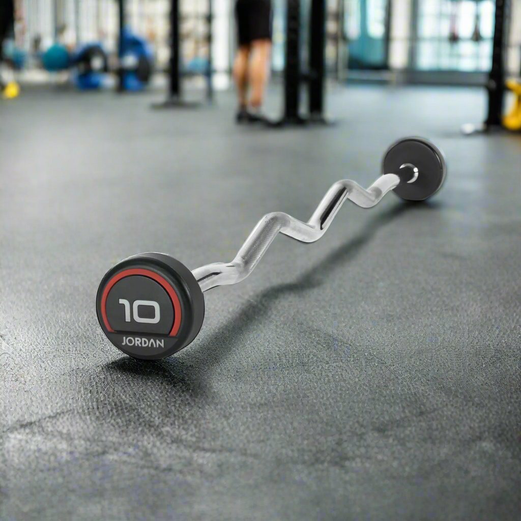 Urethane Fixed Curl Barbells – Durable & Shock-Absorbent