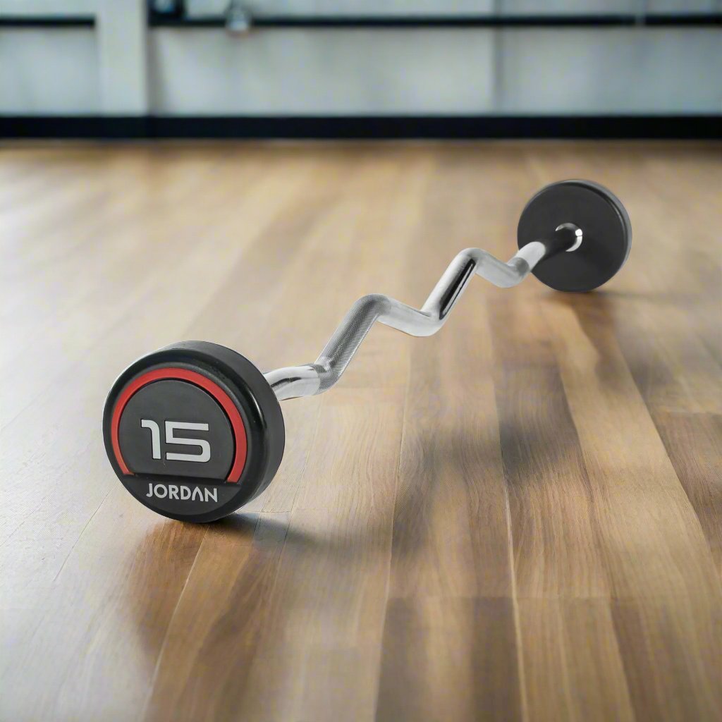 Urethane Fixed Curl Barbells – Durable & Shock-Absorbent