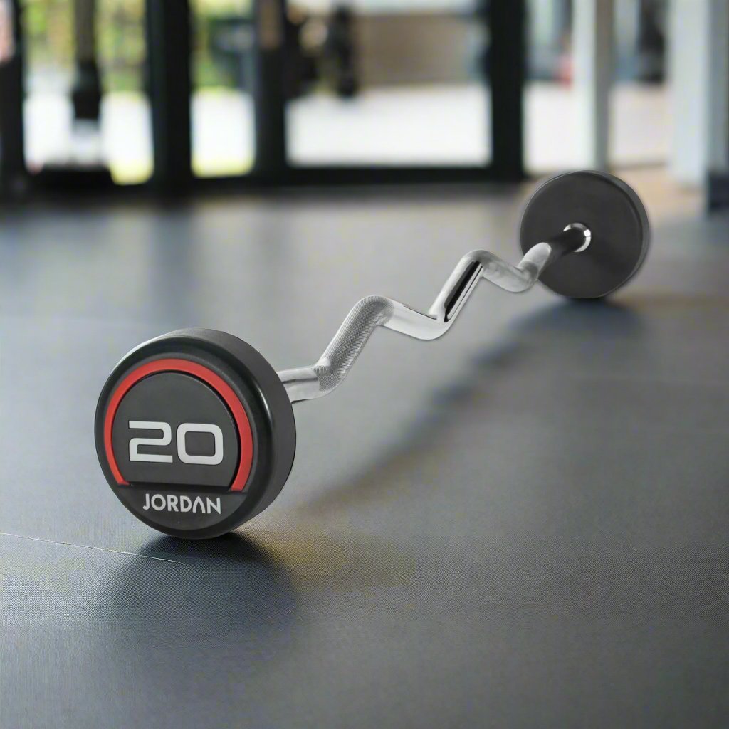 Urethane Fixed Curl Barbells – Durable & Shock-Absorbent