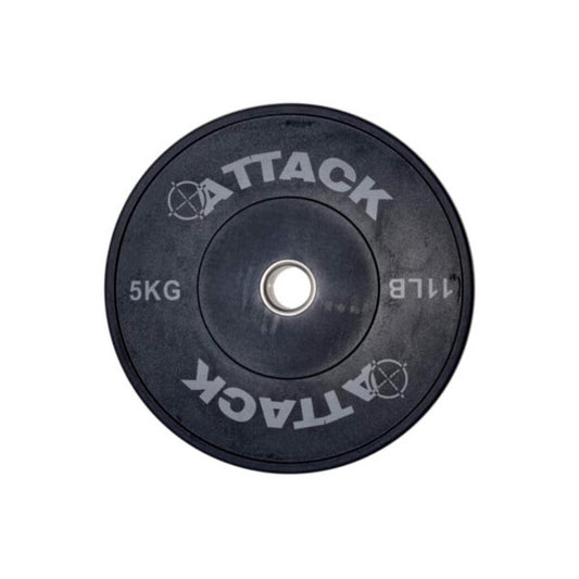 Attack Olympic Solid Rubber Bumper Plates  Black 5gk