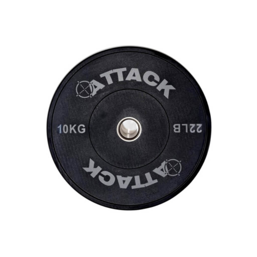 Attack Olympic Solid Rubber Bumper Plates  Black 10kg