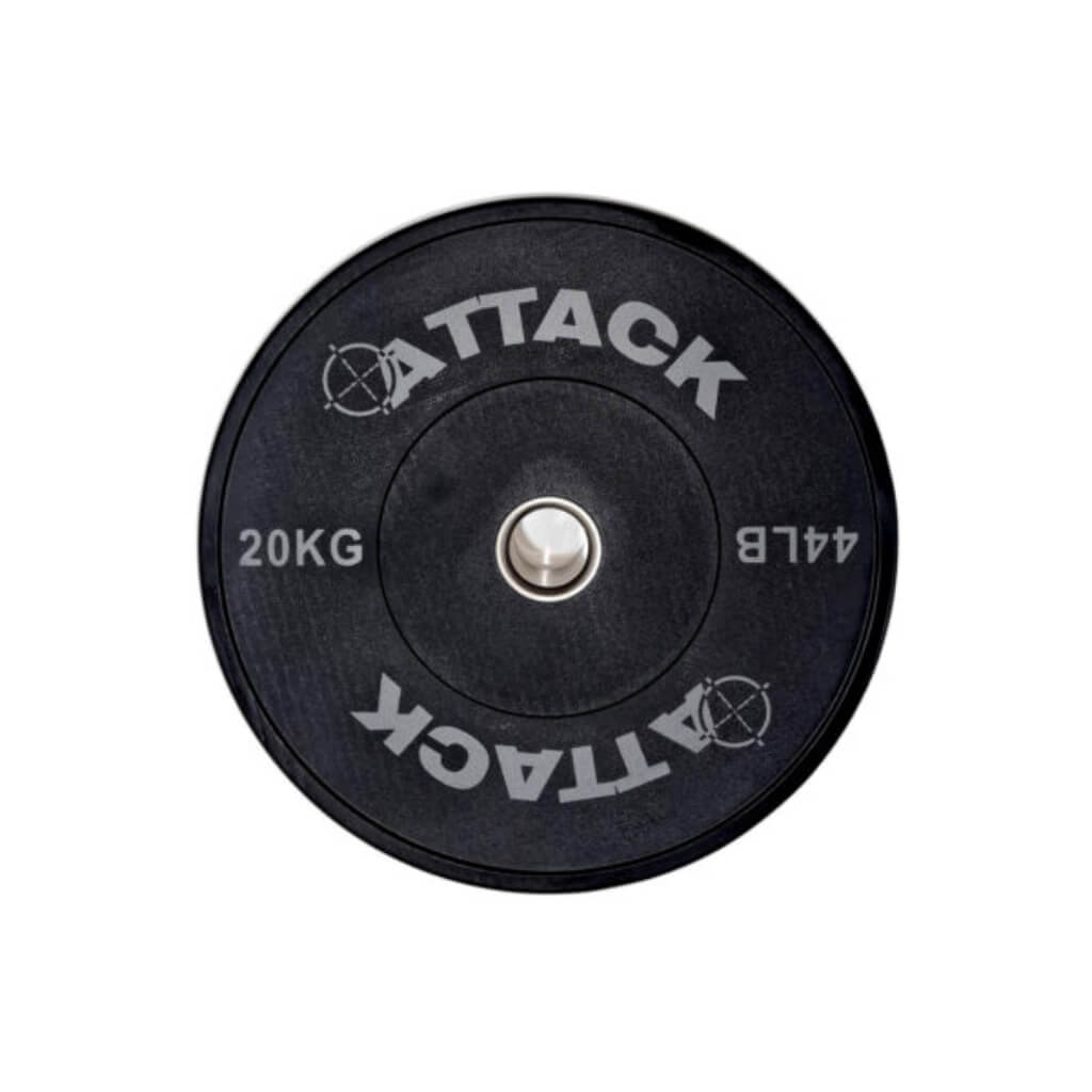 Attack Olympic Solid Rubber Bumper Plates  Black 20kg