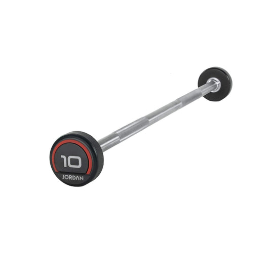 Jordan Fitness Rubber Barbells Straight Bar - Red - 10kg 