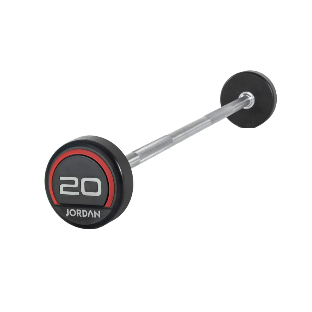 Jordan Fitness Rubber Barbells Straight Bar - Red - 20kg 