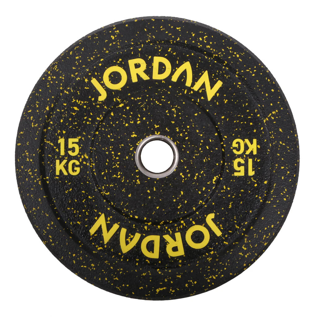 HG Black Rubber Bumper Weight Plates - Coloured Fleck 15kg