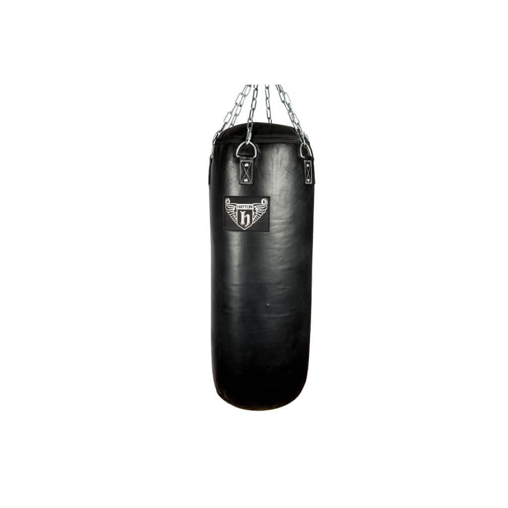 Hatton Boxing Heavy Duty Punch Bag black Leather 100cm x 40cm - 35kg