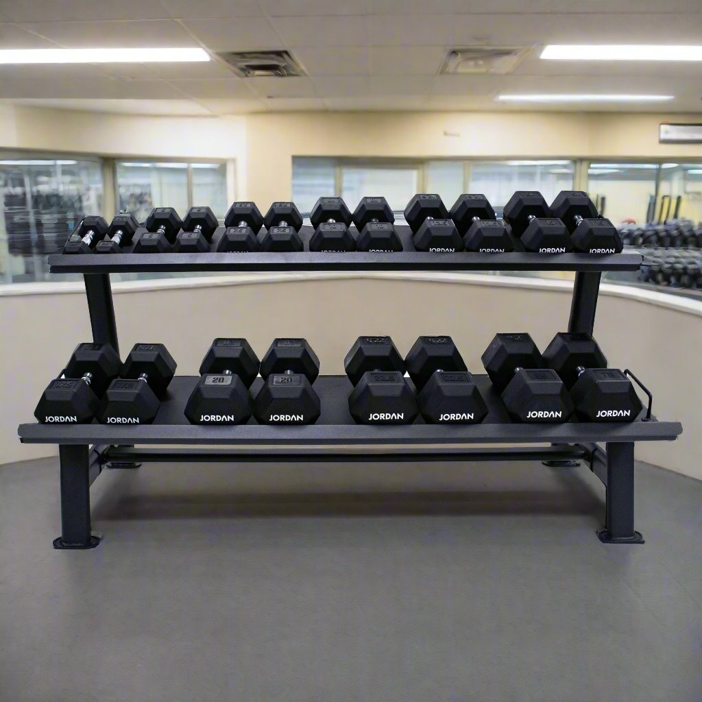 Jordan Fitness Hex Dumbbell Rack – Durable, Space-Saving Gym Storage