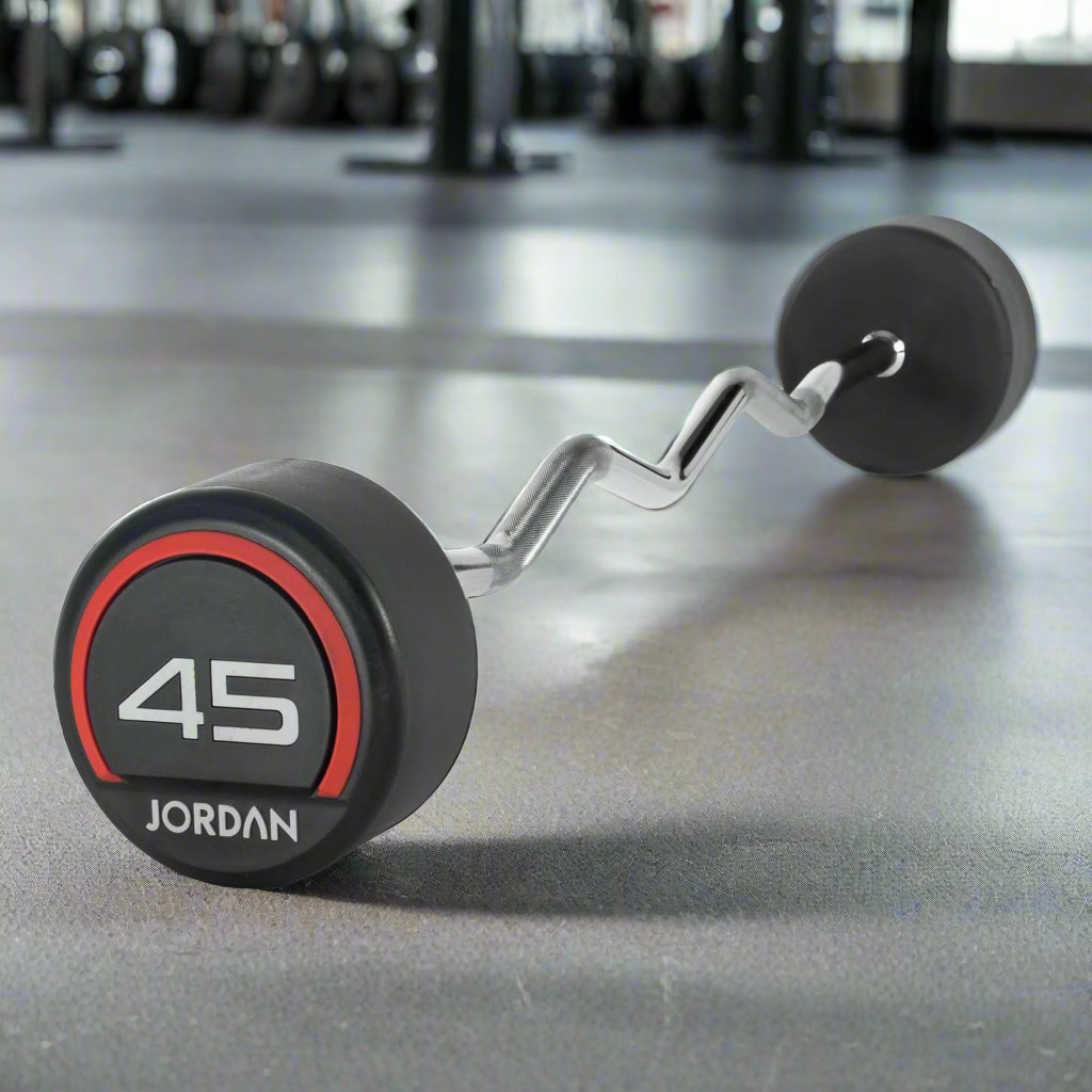 Urethane Fixed Curl Barbells – Durable & Shock-Absorbent