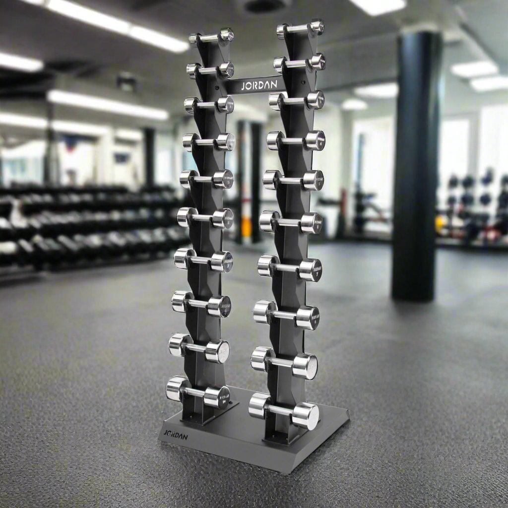 Vertical Dumbbell Rack – Space-Saving, Holds 10 Pairs